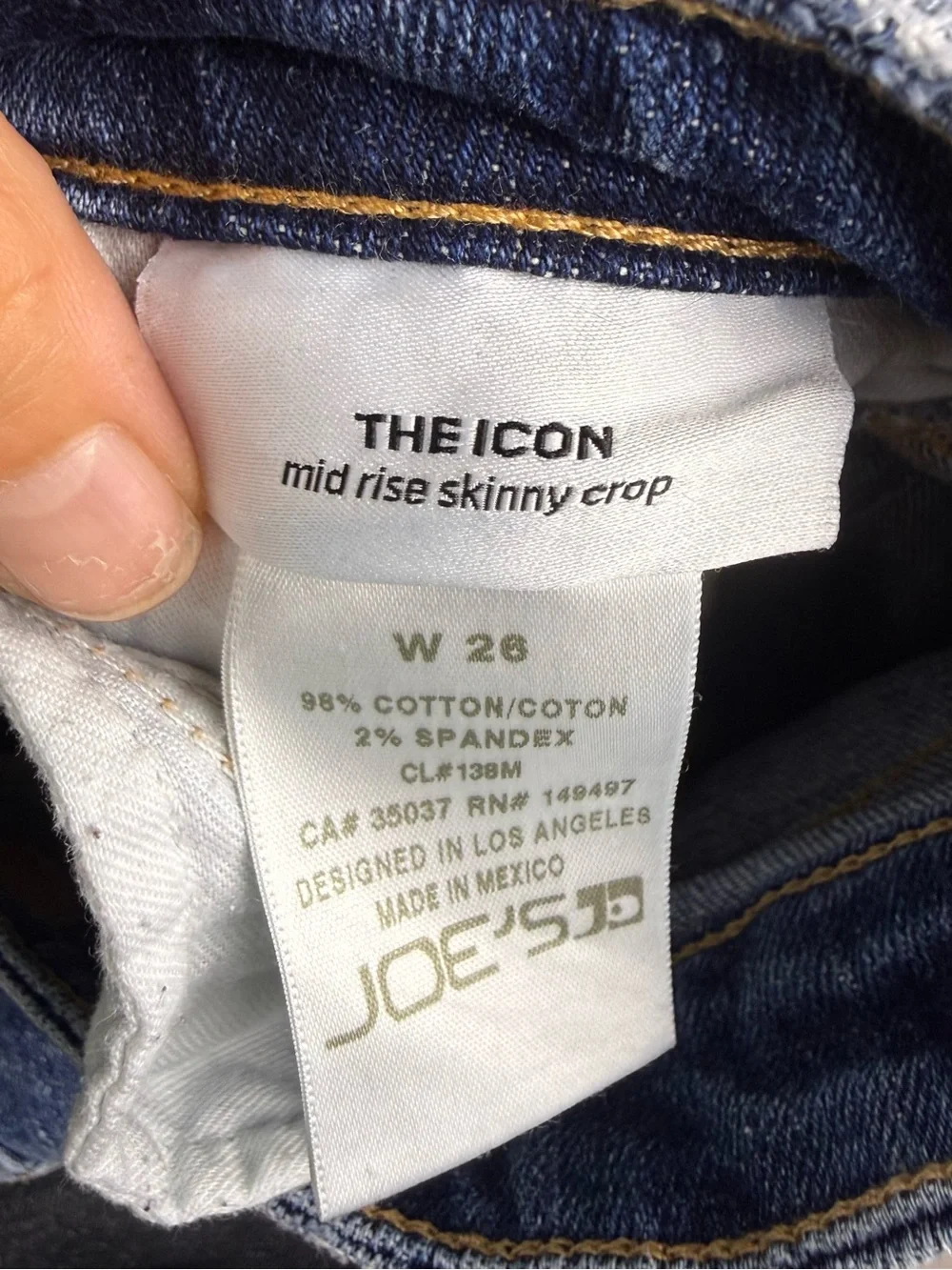 Joe’s Jeans The Icon Mid Rise Skinny Crop Frayed Side Stripe Jeans 26